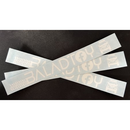 Pack of three (3) WHITE Baladtoy 215mm vinyl decals